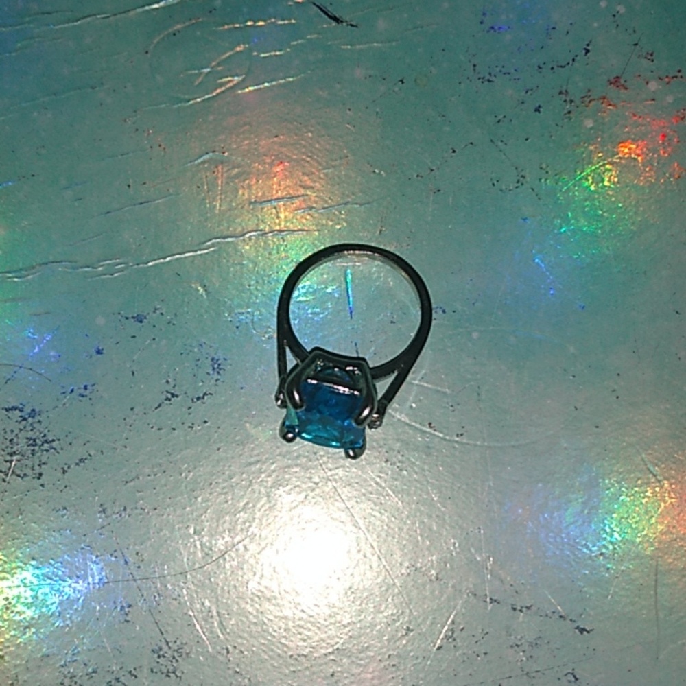 Silver plated blue ring